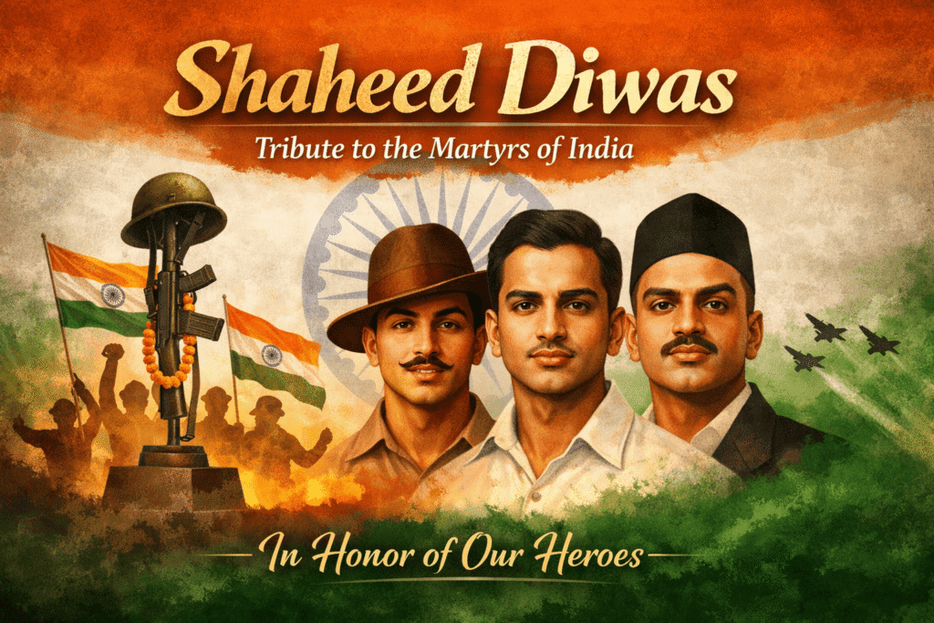 Tribute to Indian martyrs Bhagat Singh, Sukhdev and Rajguru on Shaheed Diwas